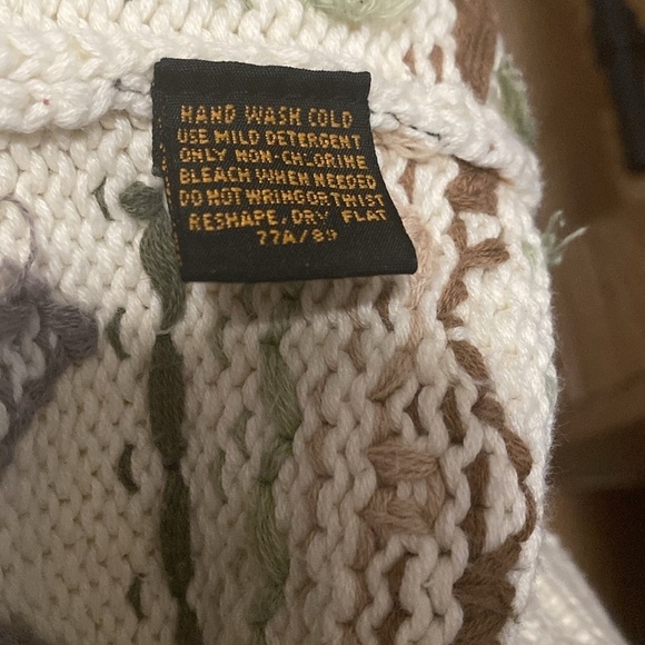 VTG Eddie Bauer Cotton Mockneck sweater Womens M Floral Cottage core Granny Core - Picture 9 of 9